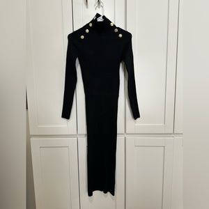 New with tags. Black Zara turtleneck dress with gold details
